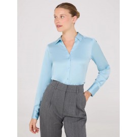 Notch Collar Button-Front Blouse