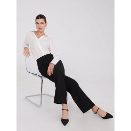 Wide-Leg Long Length Pleated Pants