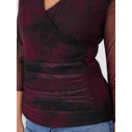 Abstract Print Crossover Mesh Top
