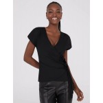 Rosette Detail Crossover Mesh Top