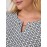 Chain Keyhole Printed Long Sleeve Top
