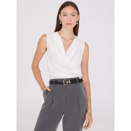 Sleeveless Textured Cowl Neck Top