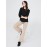3/4 Pleated Sleeve Boat Neck Top