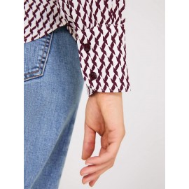 Printed Chiffon Button-Front Blouse