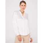 Satin Button-Front Blouse