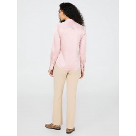 Satin Button-Front Blouse