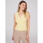 Sleeveless Crossover Front Eyelet Top