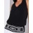 V-Neck Halter Neck Top With Hem Design