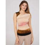 Sleeveless Brush Stroke Print Jersey Top