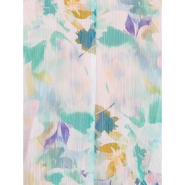 Floral Print Button-Front Chiffon Blouse