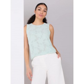 Sleeveless Floral Burnout Chiffon Top