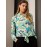 Printed Button-Front Blouse With Tie Front