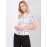 Chain Print Button-Front Short Sleeve Blouse