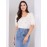 Dot Print Puff Sleeve Square Neck Top