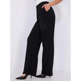 Wide Leg Pull-On Trousers