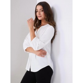 Chiffon Split Neck Blouse