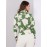 Textured Floral Print Pleated V-Neck Top