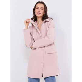 High Collar Hooded Rain Jacket
