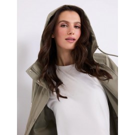 High Collar Hooded Rain Jacket