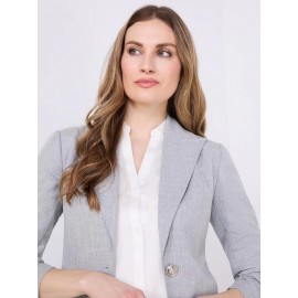 One-Button Ruched Sleeve Blazer