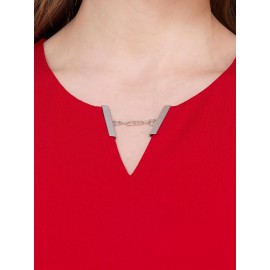 Sleeveless Top With Metal Bar Detail