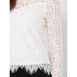 Crochet Lace Puff Sleeve Top