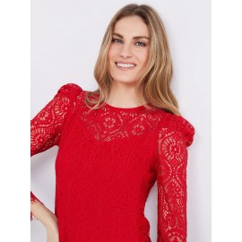 Crochet Lace Puff Sleeve Top