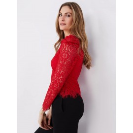 Crochet Lace Puff Sleeve Top