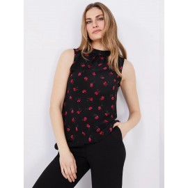 Printed Sleeveless Chiffon Blouse