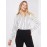 Double Pinstripe Satin Button-Front Blouse
