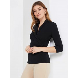 3/4 Sleeve Crossover Top