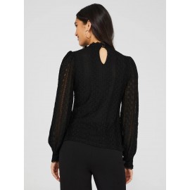 Long Balloon Sleeve Lace Top