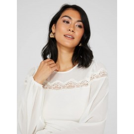 Long Balloon Sleeve Crew Neck Top