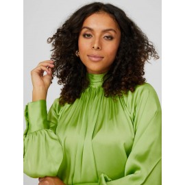 Satin High Neck Blouse