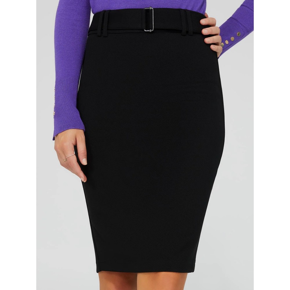 Pull-On Skirt With Belt