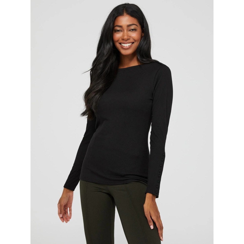 Boat Neck Ribbed Top