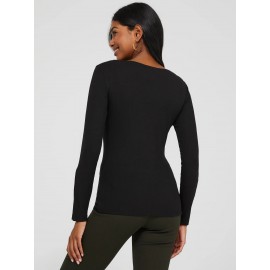 Boat Neck Ribbed Top