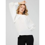 Crinkle Inverted Pleat Blouse With Voluminous Sleeves