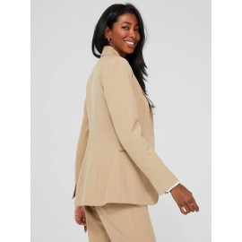 One-Button Long Sleeve Blazer With Pockets