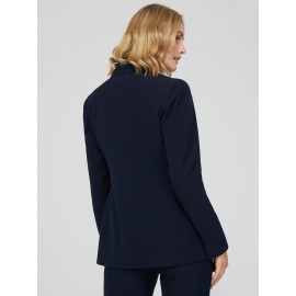 One-Button Long Sleeve Blazer With Pockets