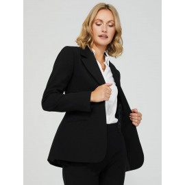One-Button Long Sleeve Blazer With Pockets