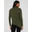 Funnel Neck Slinky Top With Asymmetrical Hem