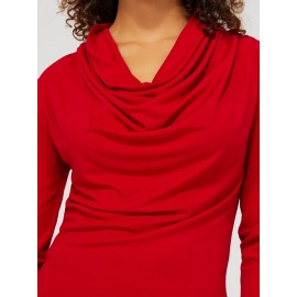 Cowl Neck Top With Pleat Details