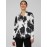 Printed Satin Split Neck Button-Front Blouse