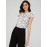 Printed Crepe Chiffon Blouse WIth Pintuck Detail