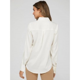 Satin Button Down Blouse