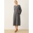 Solid Frog Button Notch Neck Long Sleeve Casual Dress
