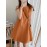 Solid Sleeveless A-Line Casual Cotton Midi Dress
