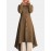 Solid Color Button Curved Hem Casual Muslim Dress for Women