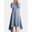 Solid Color Button Curved Hem Casual Muslim Dress for Women